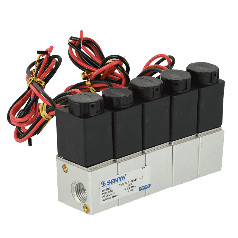 Modular manifold with flexible installation and compact structure 2/2 ways solenoid valve
