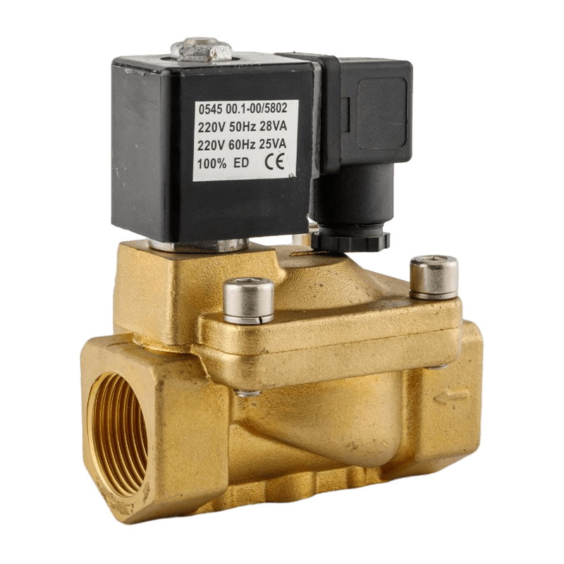 Two position two way brass solenoid valve for medium to high pressure applications PU225