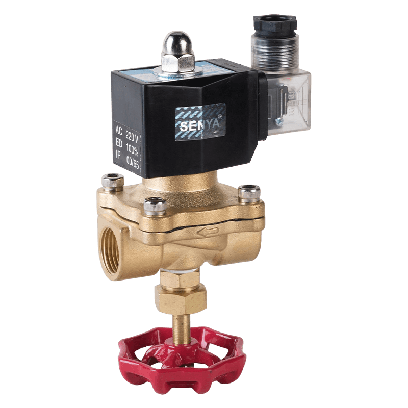 Manual and automatic integrated design of two position two way solenoid valve