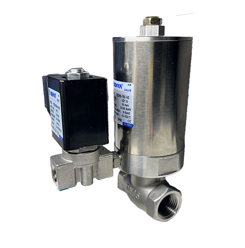 Clean and stainless steel 2/2 ways pneumatic valve