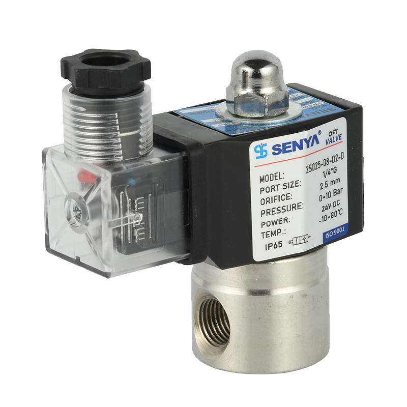 Stainless steel solenoid valve for fluid control in harsh environments