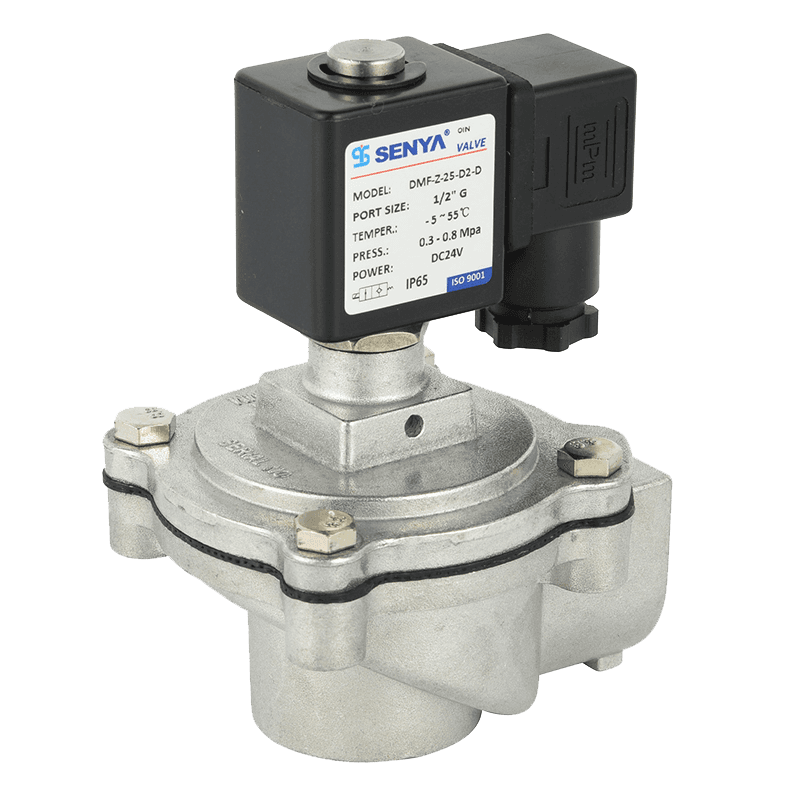 Right-angle reliable and impurity-resistant dust removal pulse solenoid valve